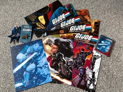 G.I. JOE KICKSTARTER COMPENDIUM EXTRAS - TRADING CARDS/BADGE/POSTERS/PRINTS