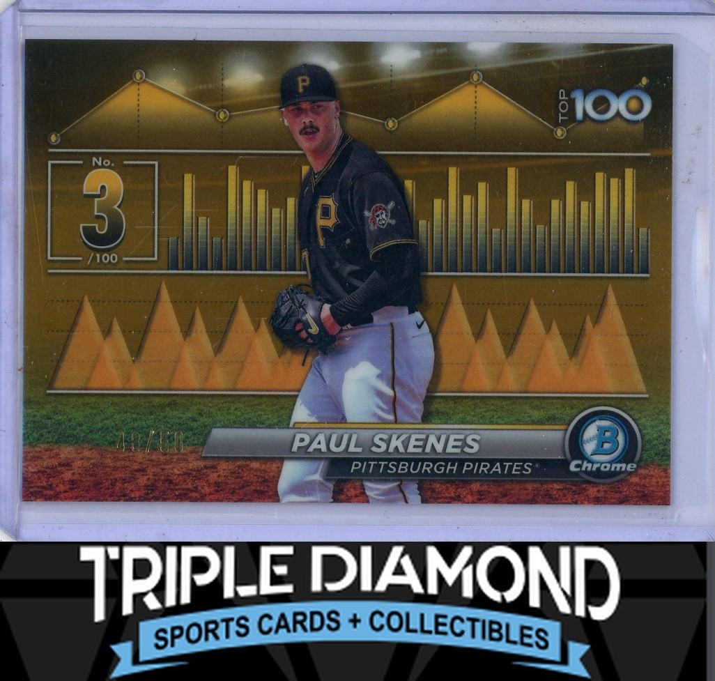 2024 Bowman Chrome Paul Skenes Scouts Top 100 Gold Refractor #48/50 R669