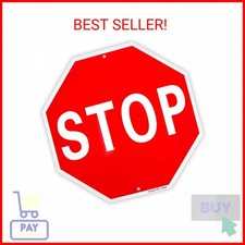 Enjoyist Stop Sign Street Slow Warning Reflective Signs 12"x 12" 40 Mil Rust Fre