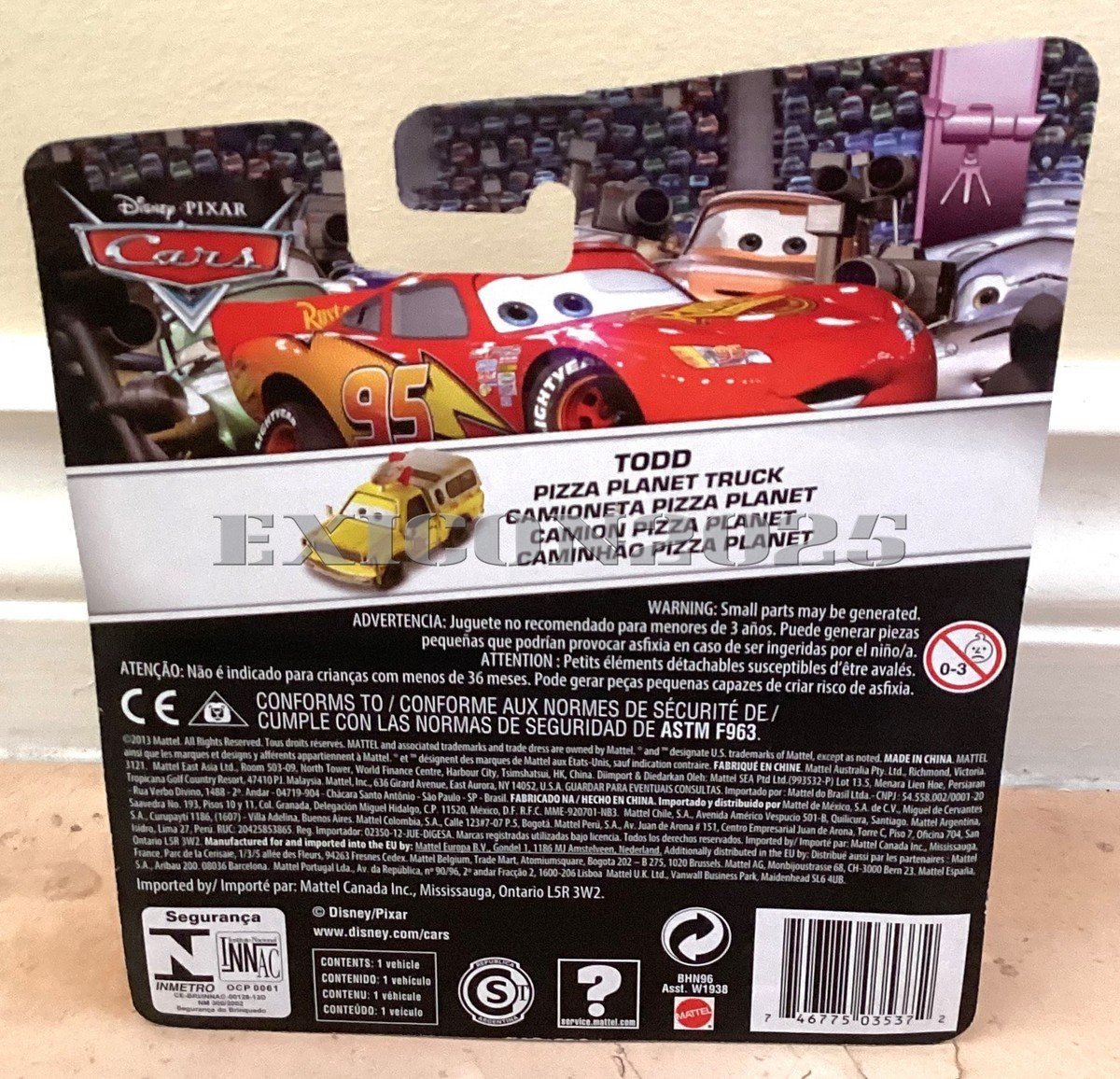 2013 Mattel Disney Pixar Cars TODD Pizza Planet Truck Diecast