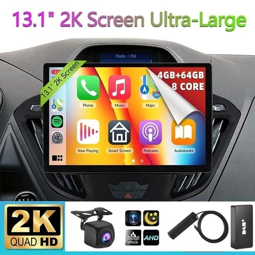 DAB+ 13.1" 2K Screen For Ford Transit Tourneo Custom Android 14 Stereo Radio 64G