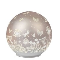 Led Kugellampe Deko Kugel Blumenwiese Pastell-Peach D 15Cm Mit Timer Formano F26