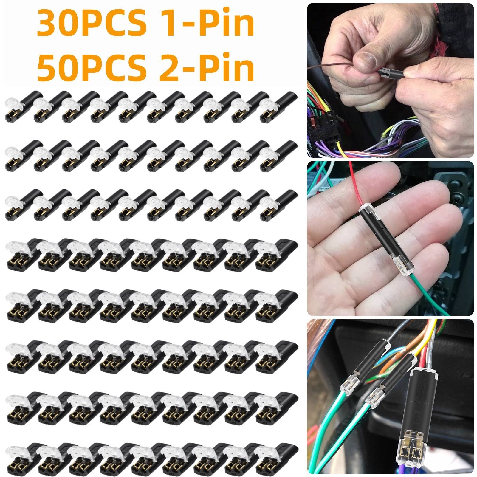 80 PCS Plug-In Quick Wire Connectors, Reusable Clamp Terminal Blocks for Cables