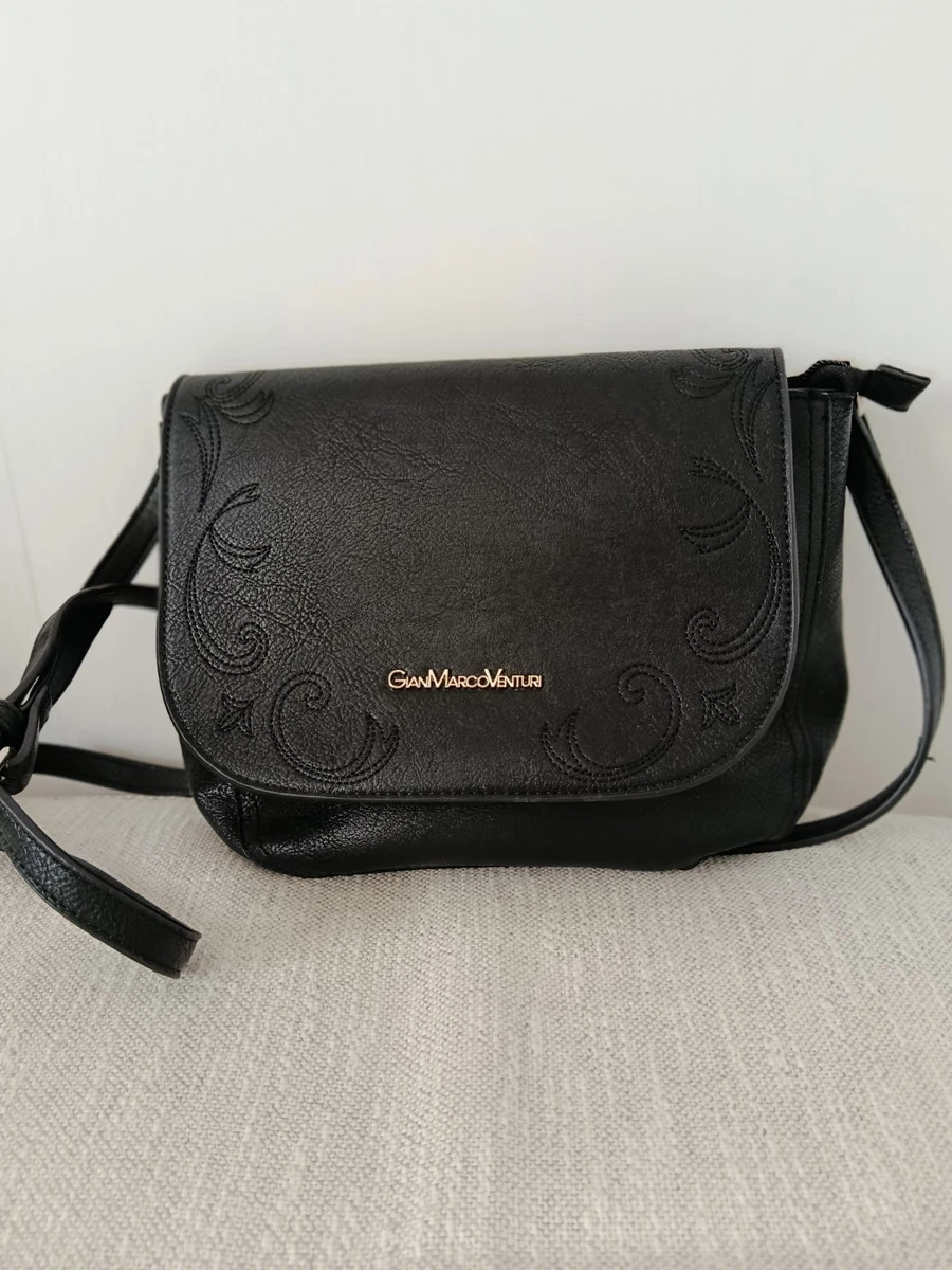 Borsello Uomo GianMarcoVenturi In Similpelle – Tracolla Regolabile, Multitasca, 19x22x6 Cm, Nero