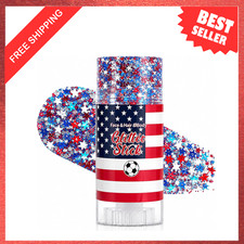 Patriotic Body Glitter Stick Red White Blue 4th of July Hair Face Sparkling