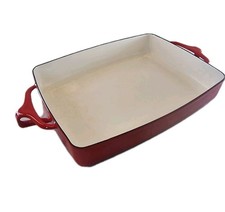 Dansk Design France IHQ Auflaufform Rot Emaille vintage midcentury Quistgaard