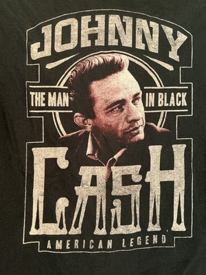 Johnny Cash The Man In Black American Legend black t shirt sz 2XL