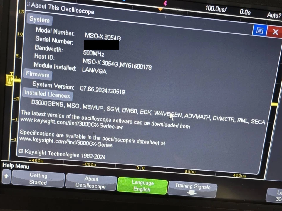 Keysight MSOX3054G Oszilloskop – 500 MHz, 4+16 CH, WaveGen _6.3_2 UR - Bild 3 von 4