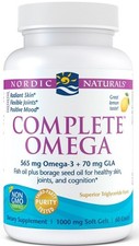 Nordische Naturals komplette Omega 3 565 mg + Gla 70 mg 60 Zitronenkapseln