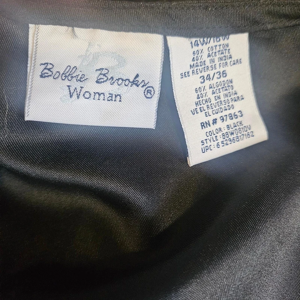 黑色天鹅绒背心圣诞假日派对刺绣 14W Plus 1X Bobbie Brooks — 第 4/4 张图片