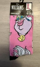 Disney Villains Ursula Little Mermaid Adult Unisex Crew Socks Size 9-13 NEW Gift