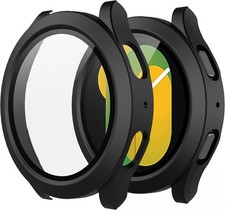 2-Pack Hard PC Case with Screen Protector for Samsung Galaxy Watch 5 40mm Black