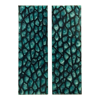 Turquoise & Black Reptile Patterned Pearl Scale Sets Knife Handles Gun Grips