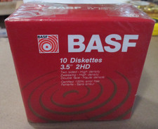 1 Pack of NEW BASF 2HD High Density 3.5" Inch Floppy Disks - 10 Diskettes