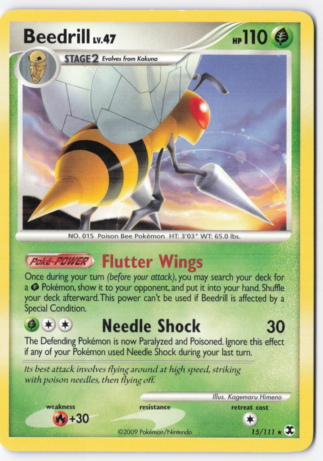 Beedrill Normal Rare Rising Rivals 15/111 LP