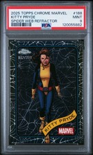 2025 Topps Chrome Marvel Kitty Pryde Spider Web Refractor 012/399 #188 PSA 9