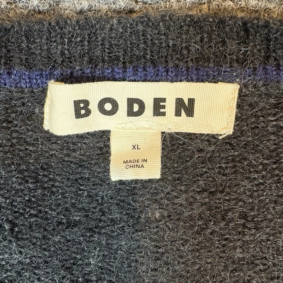 Boden Gray Cardigan Sweater Women's XL Pearl Button Down - Image 2 of 4