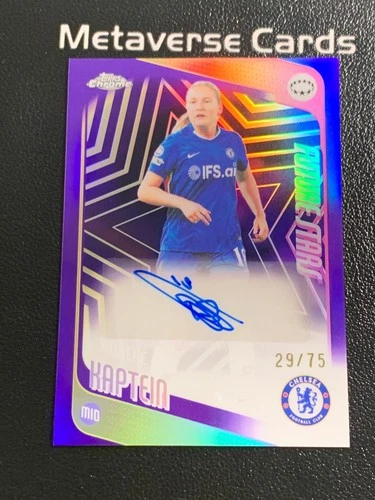 2025-26 Topps Chrome UEFA Women's Future Stars Purple Wieke Kaptein Auto 29/75