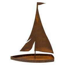 Rost Segelschiff 43 cm hoch Edelrost Gartendeko Metall Gartendekoration maritim