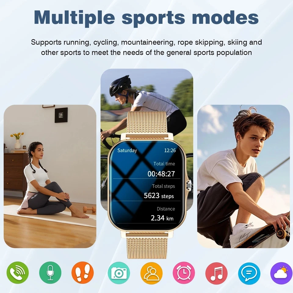 Ultimate Sports Smart Watch Fitness Tracker Bluetooth Call Message Reminder Gift - Image 4 of 4