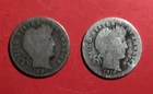 1901 & 1910 US Barber SILVER Dimes! Both "Philadelphia" Mint! Old US Coins!