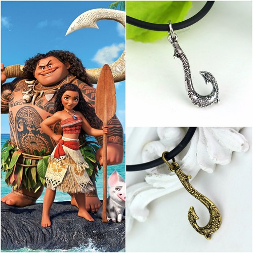 Moana Maui Fish Hook Necklace Pendant 
