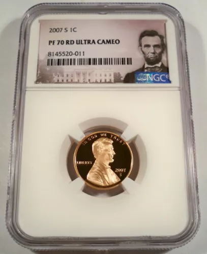 2007-S 1c NGC PF70RD UCAM PROOF LINCOLN CENT ULTRA CAMEO PR 70