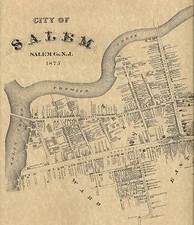  Salem City Salem County NJ 1876 Maps with Homeowners Names Shown