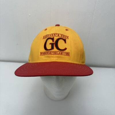 Vintage SnapBack Hat Cap Yellow Red Gardners Cove When Was The