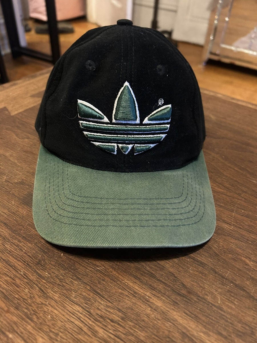 Vintage 90s Adidas Trefoil Snapback Hat cap 3D logo adjustable 