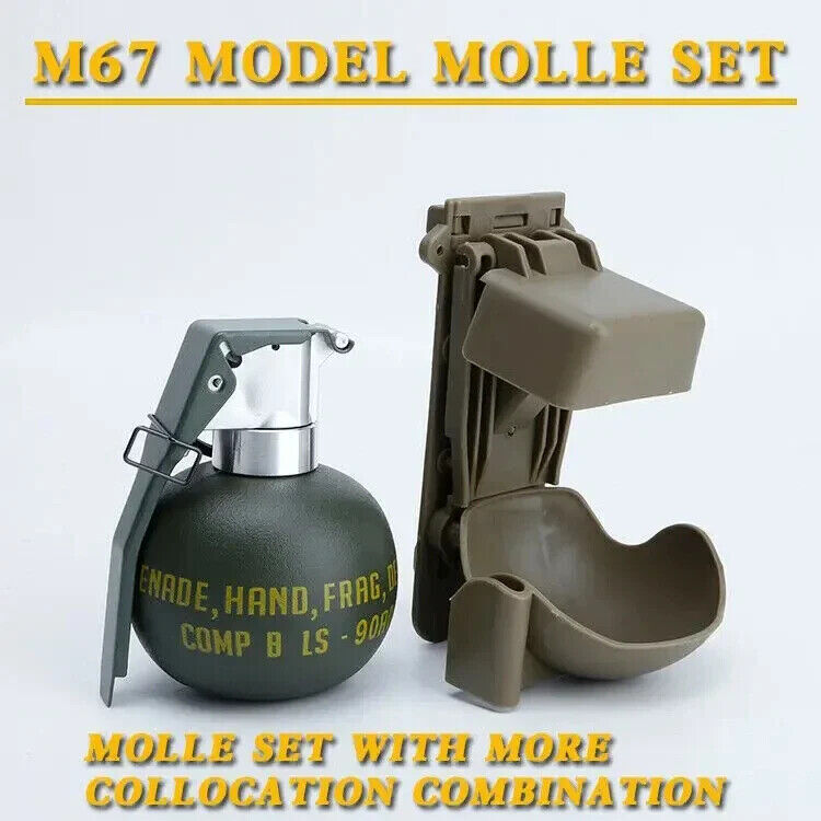 M67 Frag Pattern Dummy M67/M-67 EG Frag Model with Spring Loaded Cosplay Prop for Molle ...