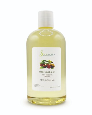 Jojoba Oil Clear 100% Pure & Natural Cold Pressed Refined 12 fl oz