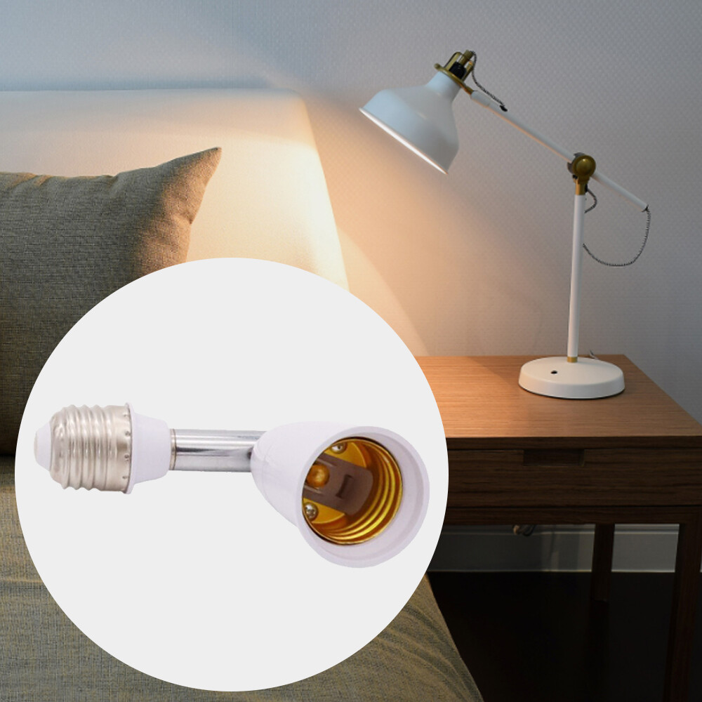 E26/E27 Light Socket Extender - Adjustable 90° Vertical/Horizontal, 4.5" Extension