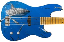 Guitar Skin Axe Wrap Customization Bass Reface Cover Art Shark in the Deep 1469