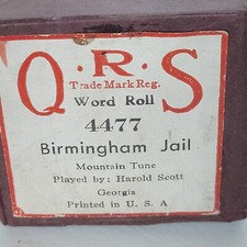 Player Piano Roll QRS 4477 Birmingham Jail Mountain Tune Vintage Music Word Roll