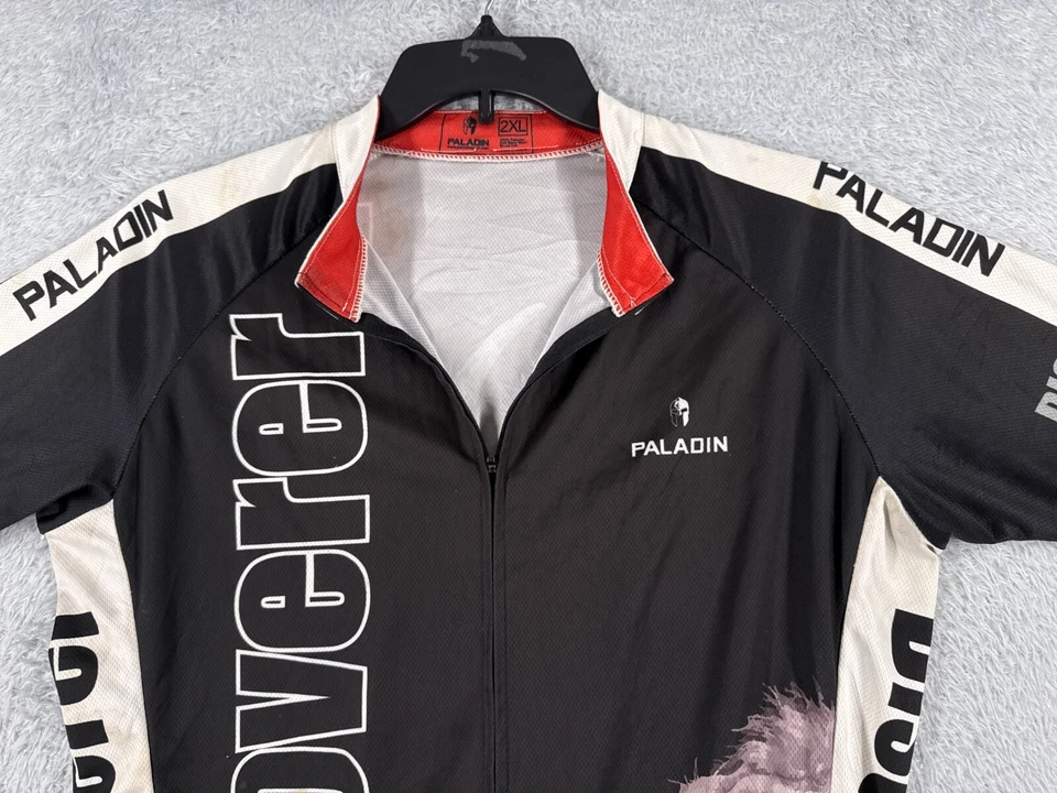 Paladin Cycling Jersey Adult 2XL XXL Black White Discoverer Lion Full Zip READ - Image 4 of 4