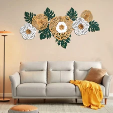 For Sofa Background Wall Decor3d Flower-shaped Iron Hanging Decor Home/Office