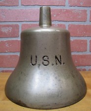 USN UNITED STATES NAVY Old BRASS NICKEL PLATED Retired Nautical Ships Boat Bell