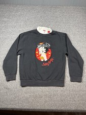 Vintage Betty Boop Sweat Shirt Mens Medium Biker Embroidered Sweater Y2K