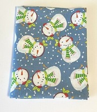 Fat Quarter Snowmen On Blue Christmas Quilting Cotton Fabric
