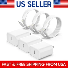 3 Pack OEM USB-C Fast Charger For iPhone 14 13 12 11 Pro Max XS XR Type C Cable