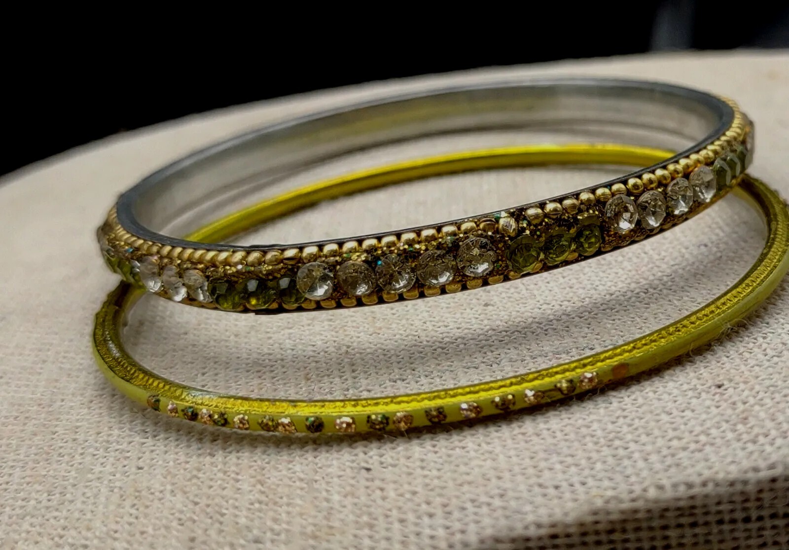 Bangle bracelets Fashionable India Ethnic Wedding  2pcs Set size 2.5 lime green-image
