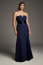 Vera Wang WHITE Vw360453 Bridesmaids Dress - navy blue