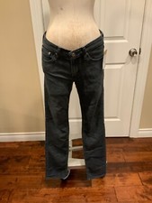 Adriano Goldschmied Black Denim "The Stevie Slim Straight" Jeans, Size 27R