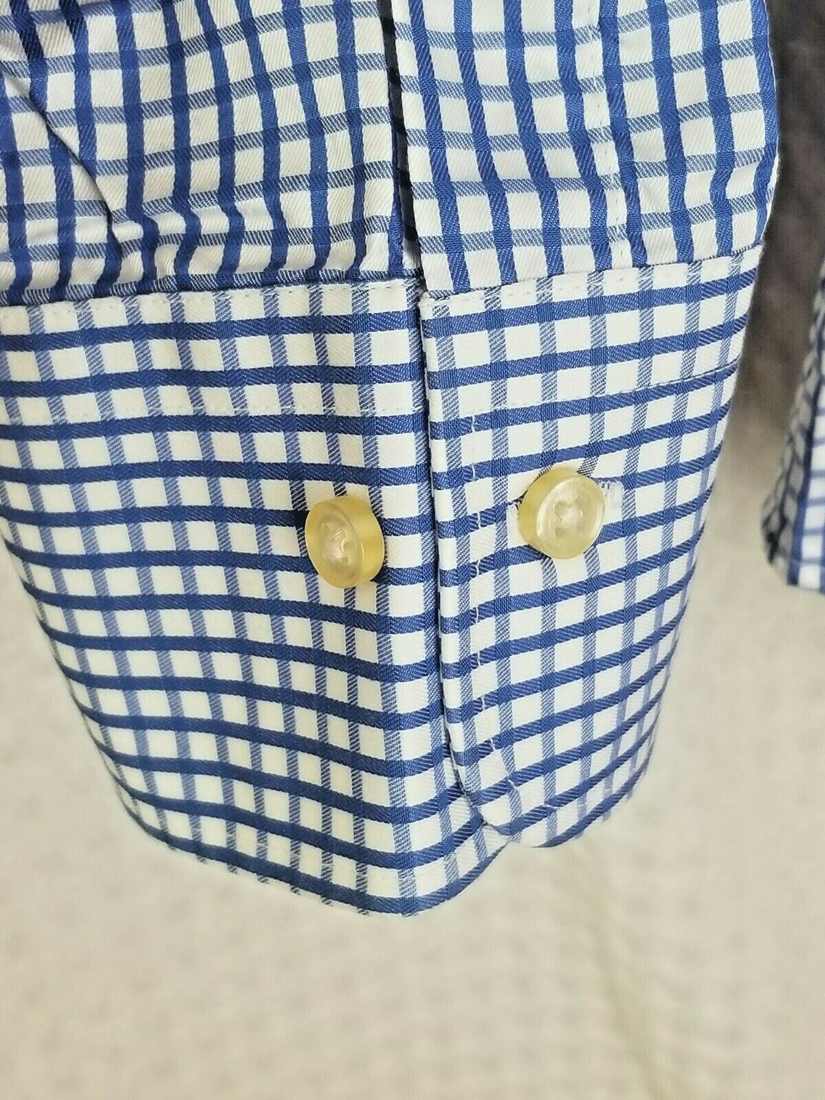 Peter Millar Blue Windowpane  Button Down Dress S… - image 4