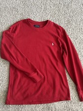 Polo Ralph Lauren Mens Size Large Red Sleepwear Long Sleeve Shirt