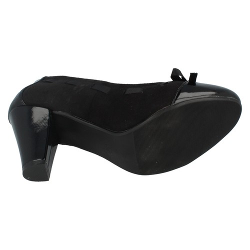 Ladies Spot On Black Slip On Court shoe F9880 - Picture 2 of 9