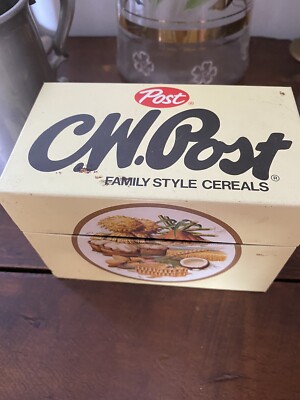 Vintage Recipe Box Advertising C.W. Post Cereals