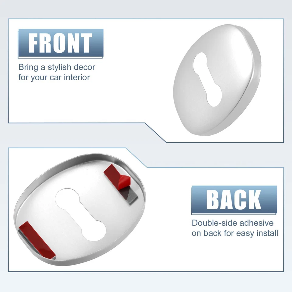 2pcs Car Door Lock Latches Cover Protector Stainless Steel for Lexus Silver Tone Foto 4 de 4