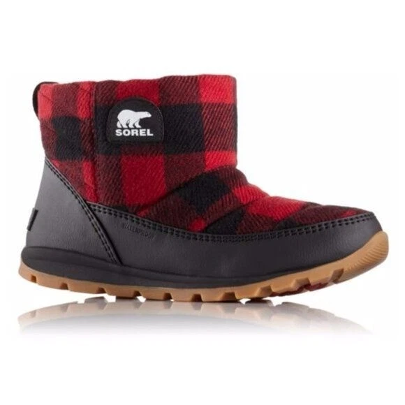 Sorel Whitney Camp Winter Boot Red and Black Buffalo Check